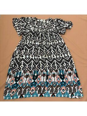 Go Softly Patio Women's Dress Pockets House Muu Muu Boho Medium Coastal‎ Florida